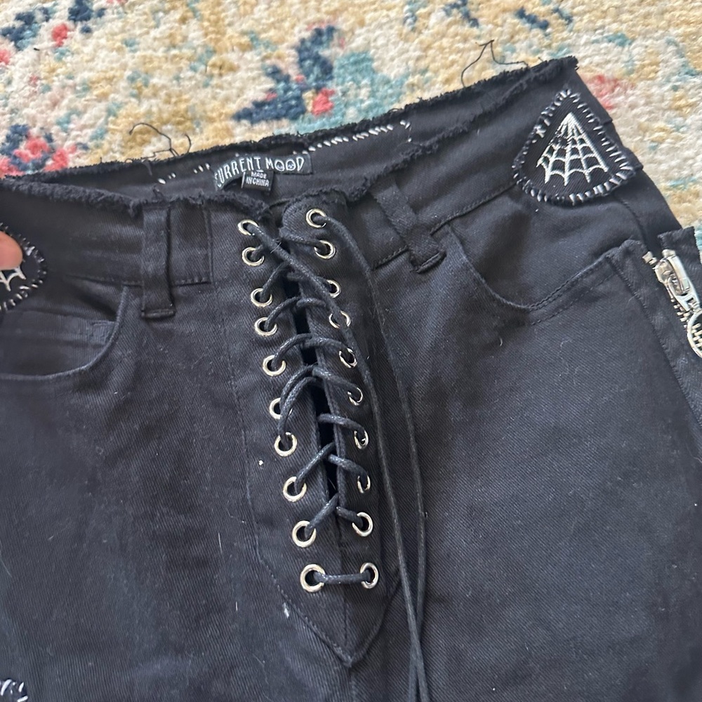 Black Dolls Kill Graphic Patchwork Pants - image 4